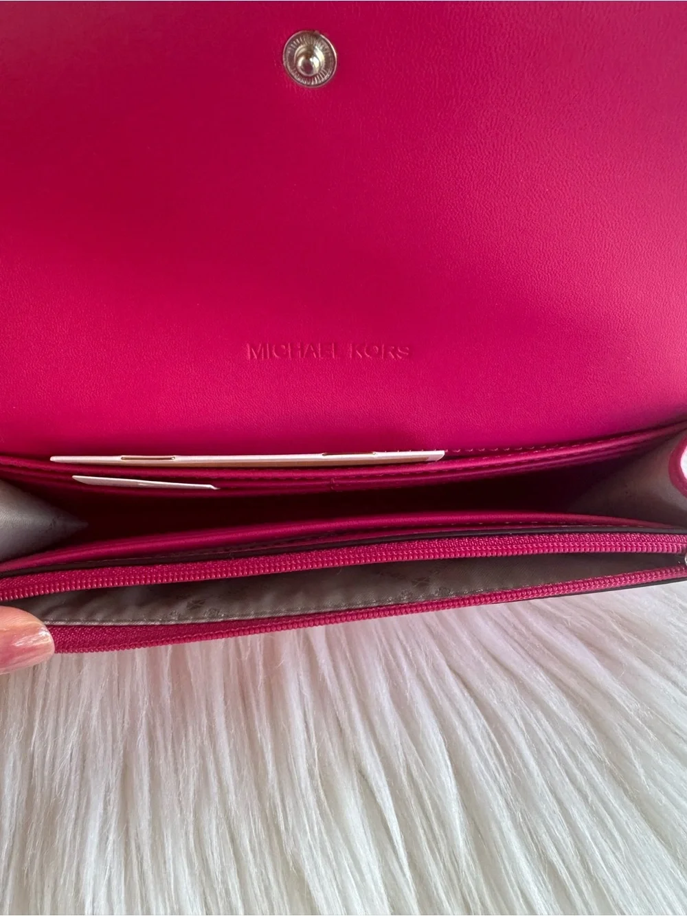 Michael Kors Hot Pink Saffiano Leather Top-Handle Satchel with Matching Wallet